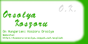 orsolya koszoru business card